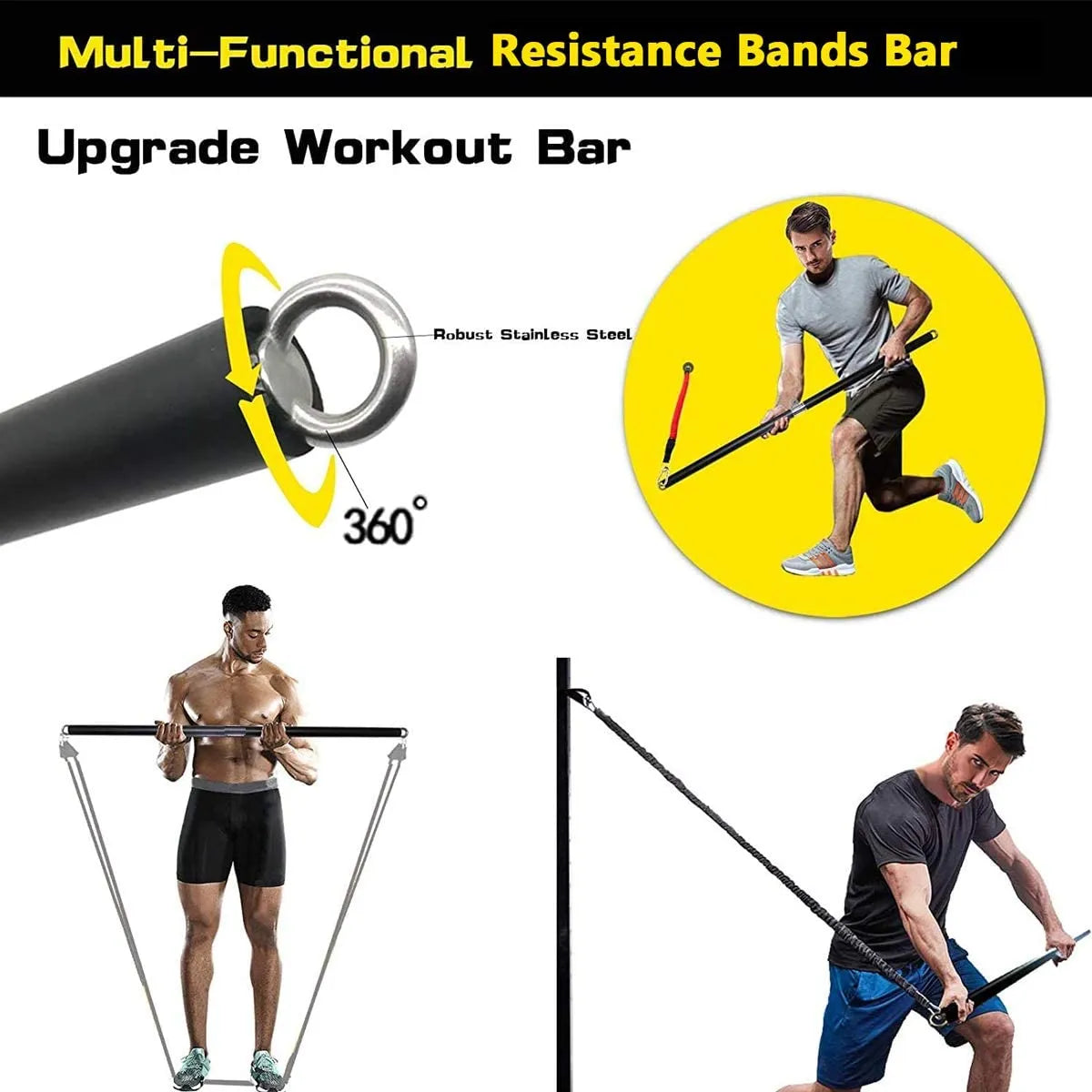 AresPower™ Package 2 - Resistance Bands and Bar up to 350lbs